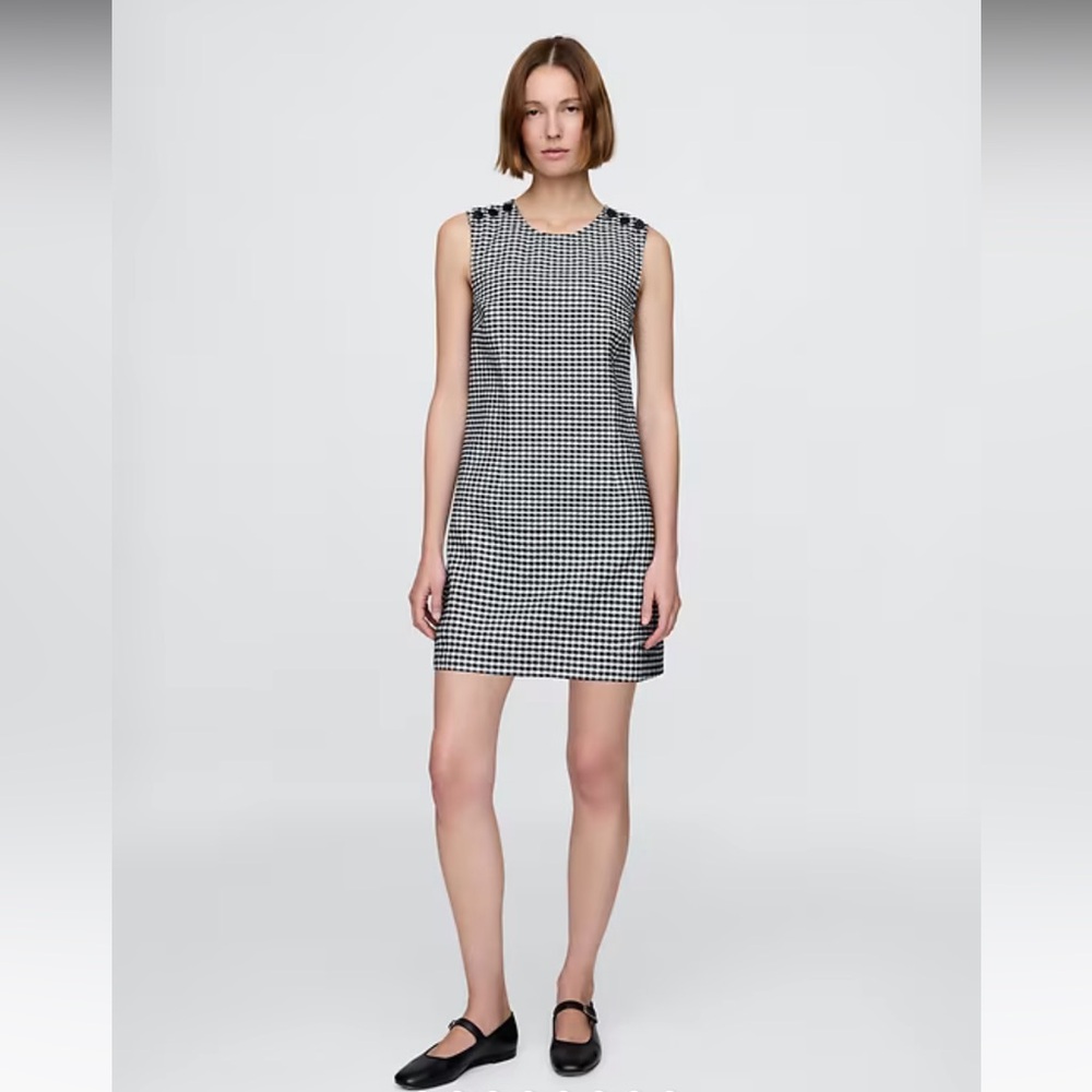 NWT Gap × DÔEN Gingham Denim Mini Dress - Color blue gingham